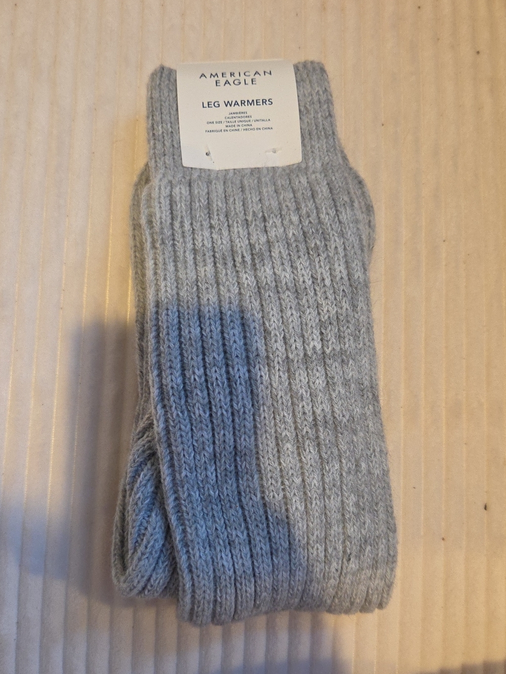 American Eagle Outfitters Light Gray Ribbed Leg Warmers